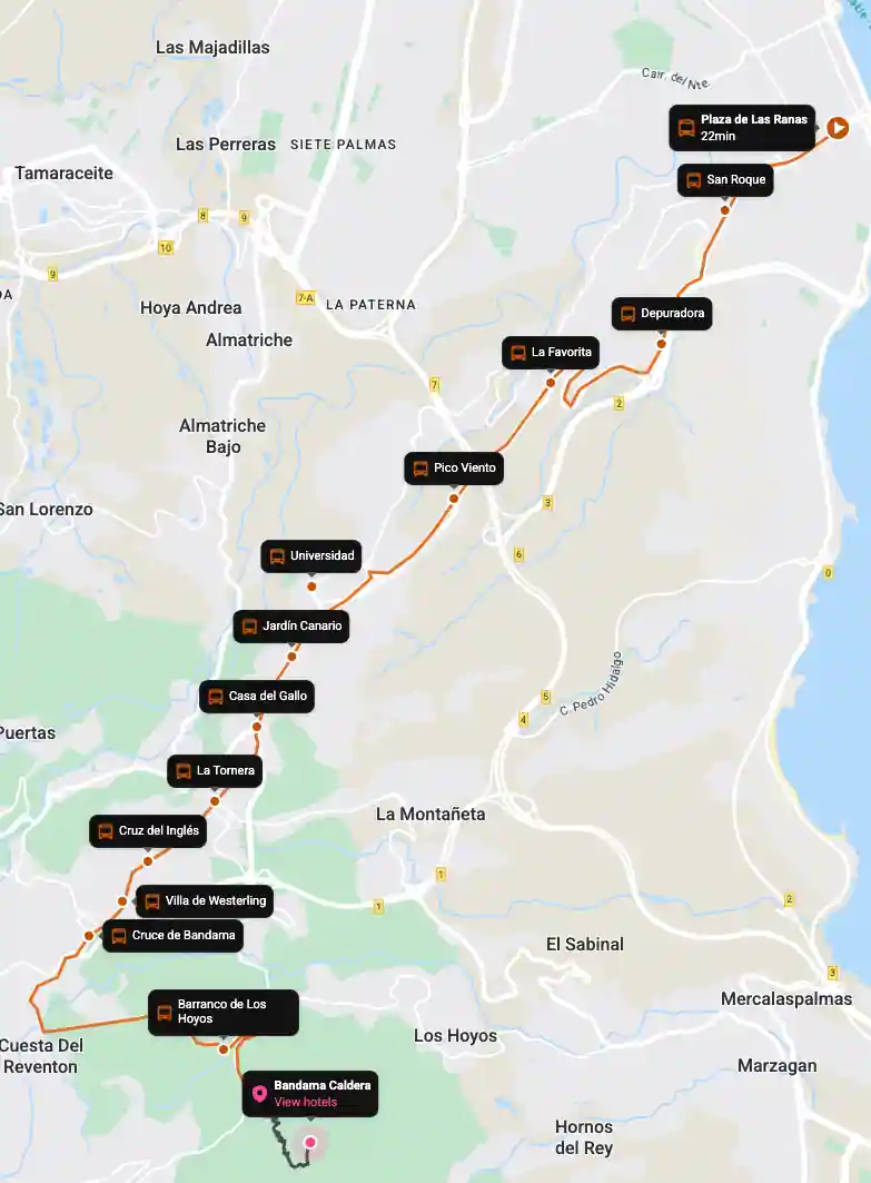 Mapa de ruta de la línea Global 311