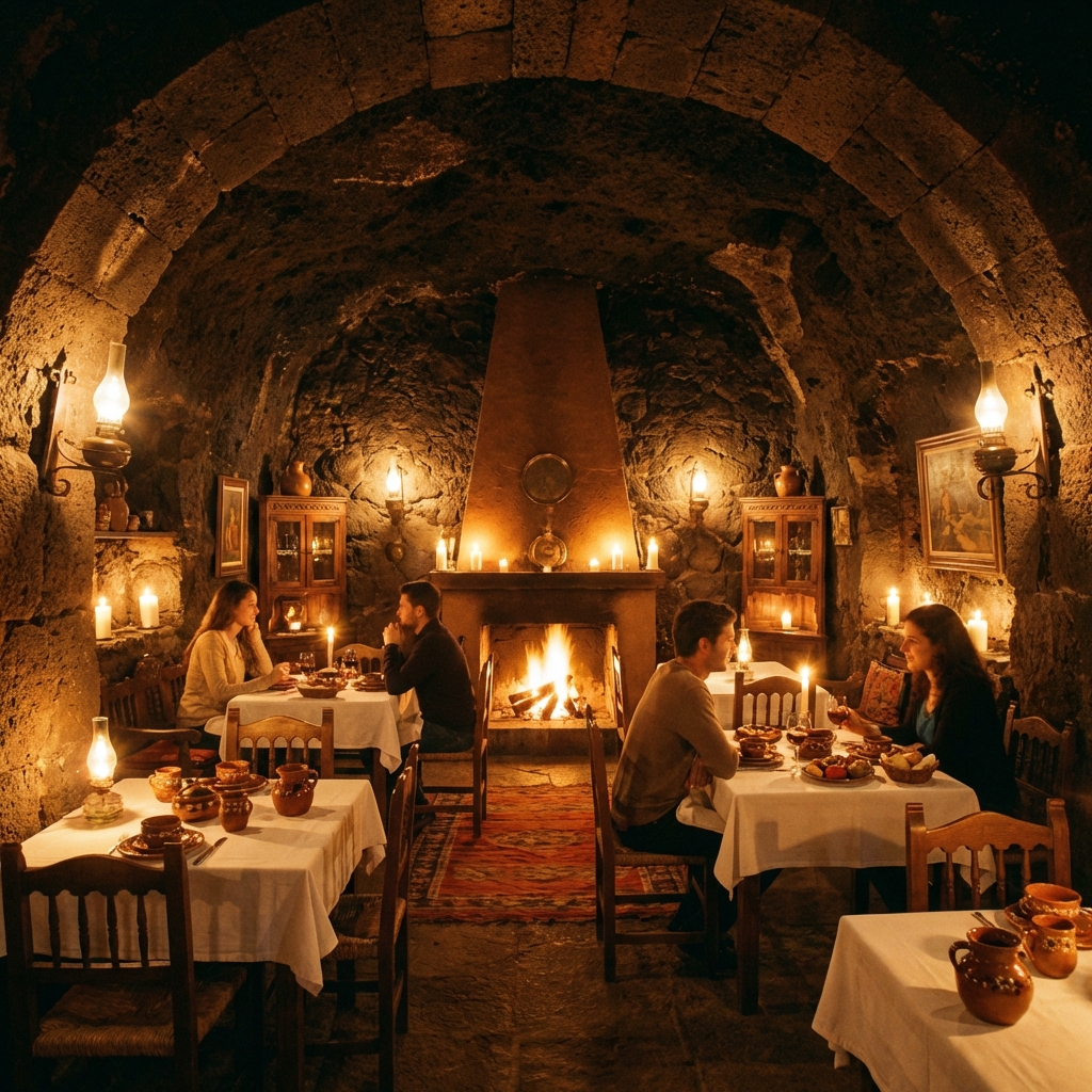 Cave restaurant in Guayadeque - Atmospheric dining in volcanic rock caves