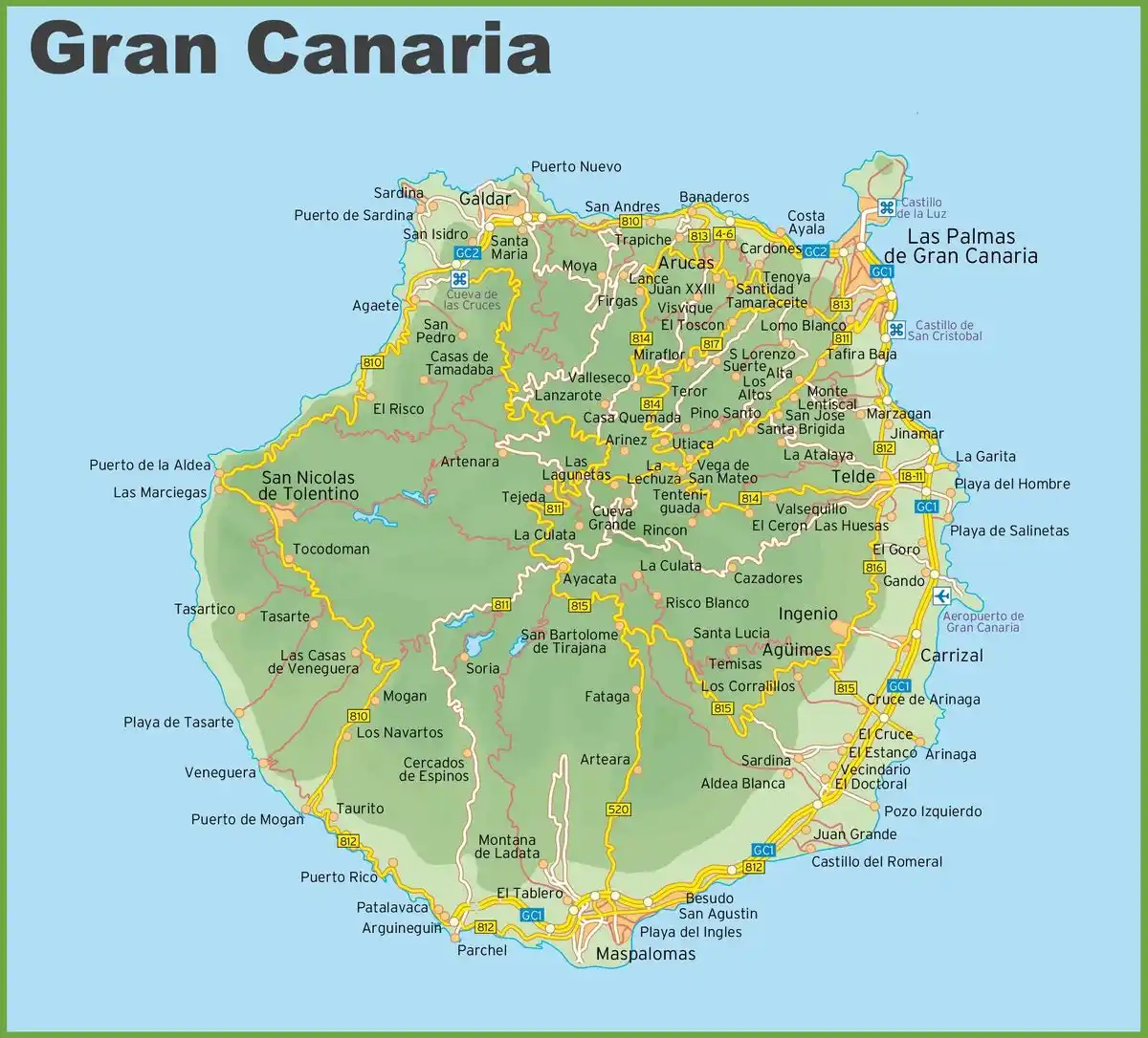 Map of Gran Canaria