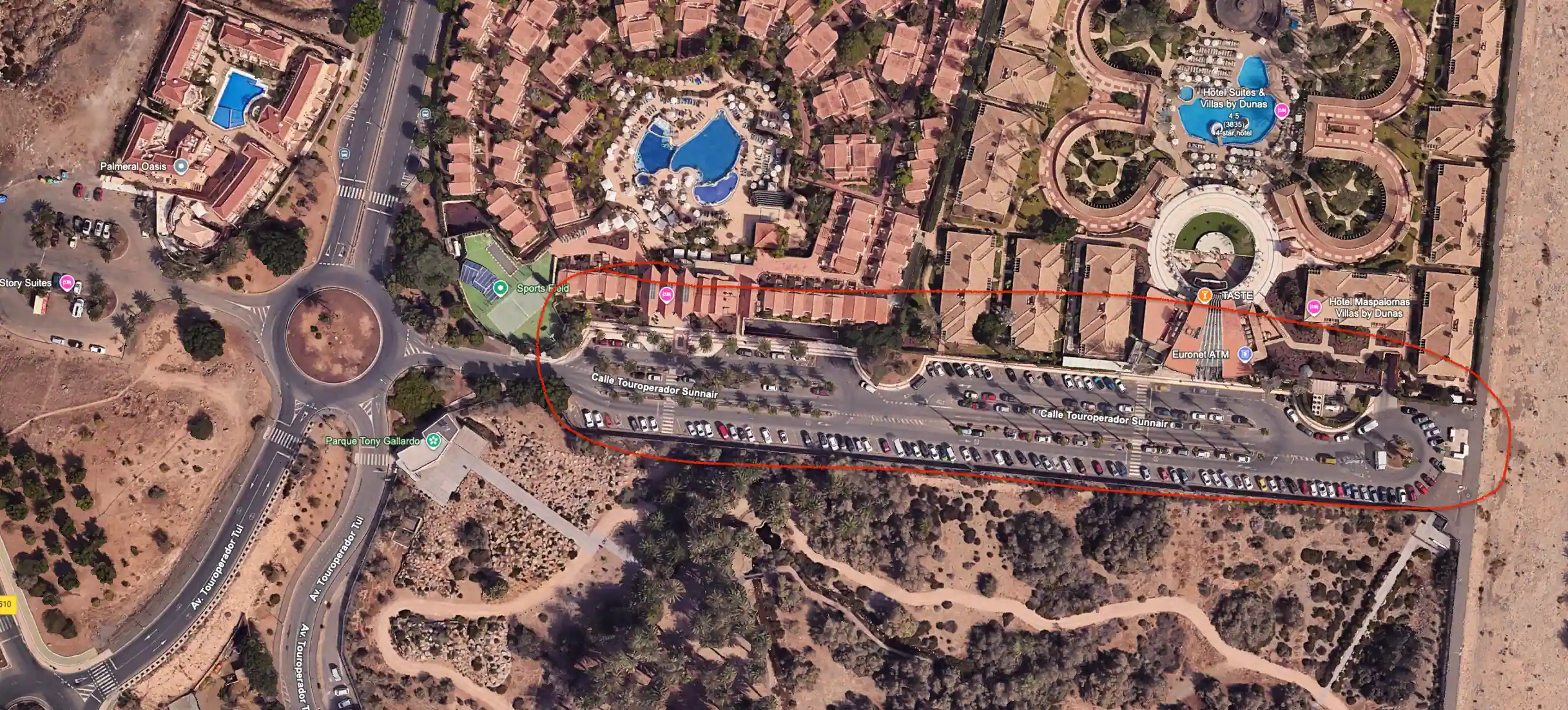 Parcheggio al Parco Tony Gallardo Maspalomas